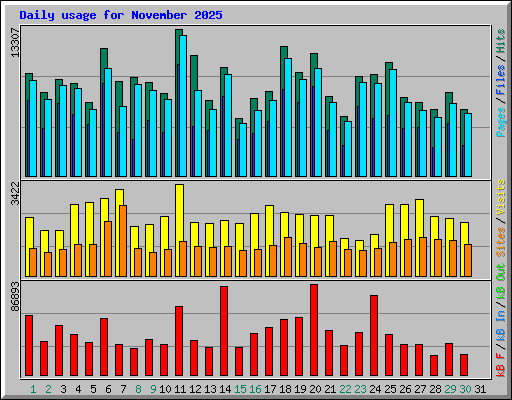 Daily usage for November 2025