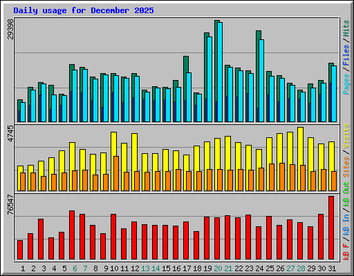 Daily usage for December 2025
